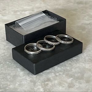 Silpada Sterling Silver Set of 4 Stackable Stack Rings Size 7